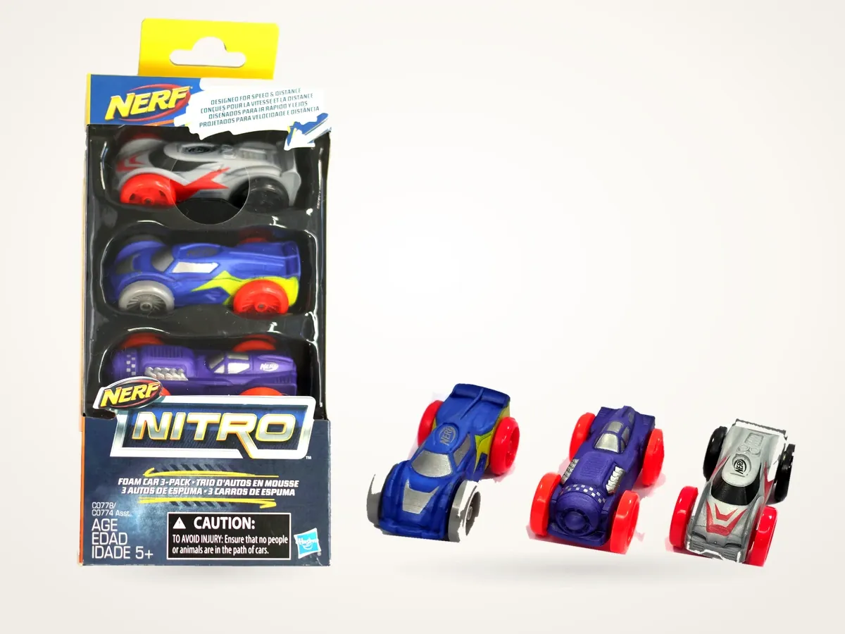 NERF Nitro Foam-Cars 3er-Set mit Originalverpackung